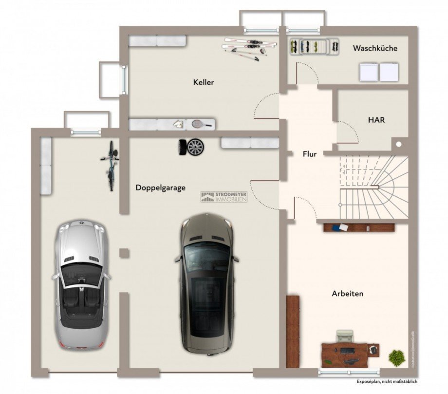 Grundriss Untergeschoss Einfamilienhaus Herdecke