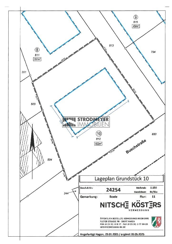Lageplan Wohngrundst�ck Hagen