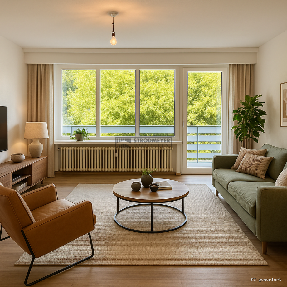 KI generierte Einrichtung Wohnzimmer Erdgeschosswohnung Hagen