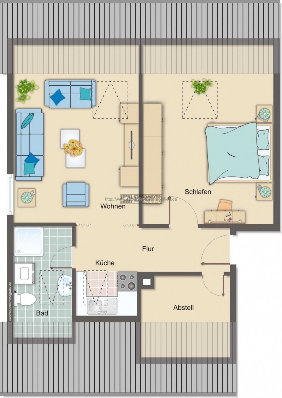 Grundriss Dachgeschosswohnung Herdecke