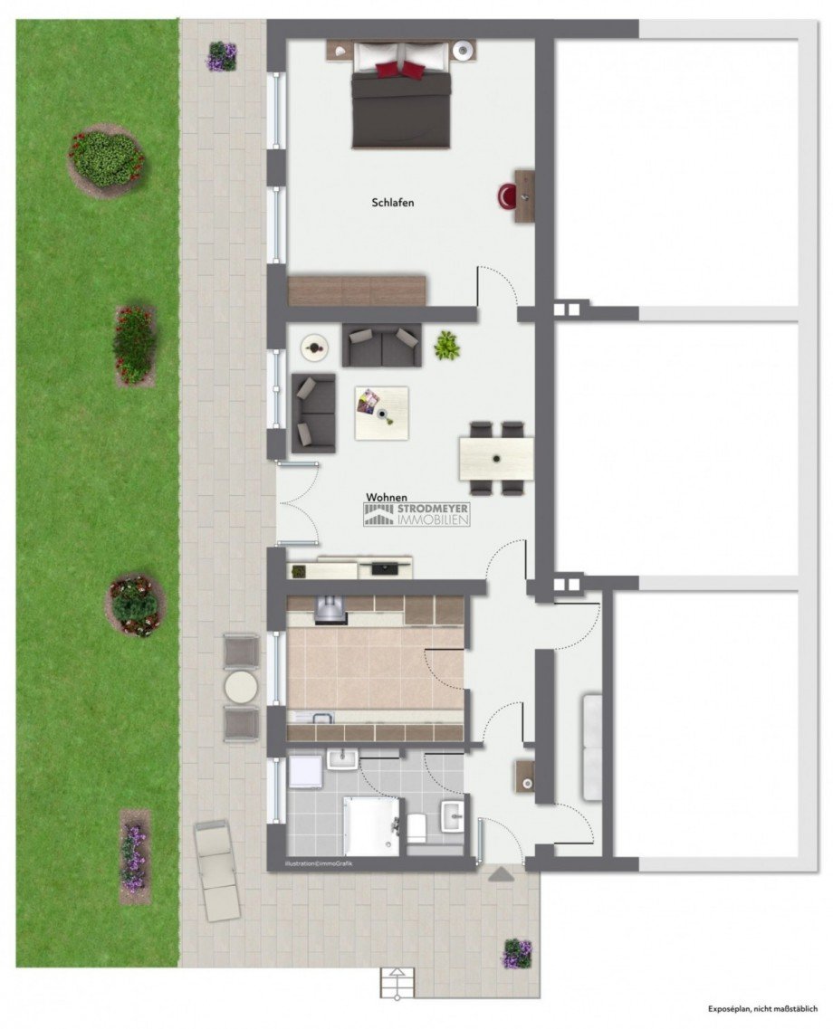 Grundriss Gartengeschoss Mehrfamilienhaus Wetter